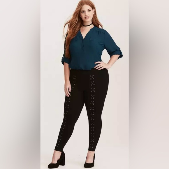 torrid Denim - Black Lace-Up Jeggings